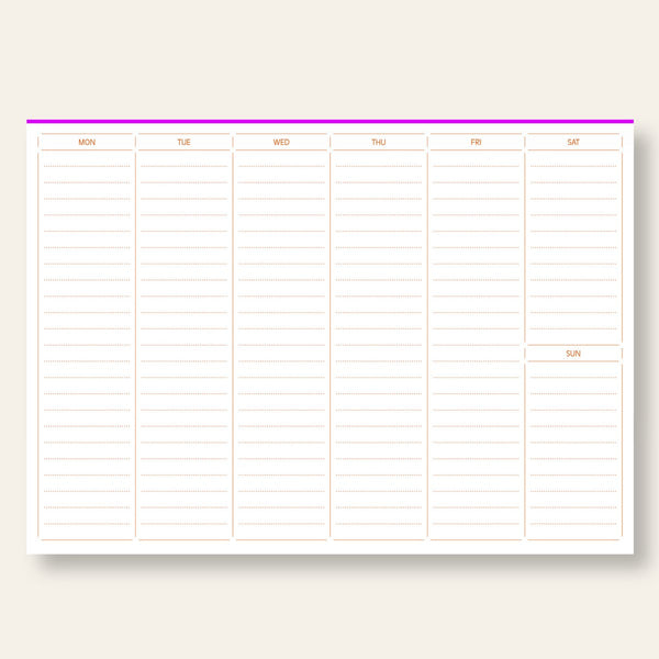 Weekly Planner Neon - Tear Pad