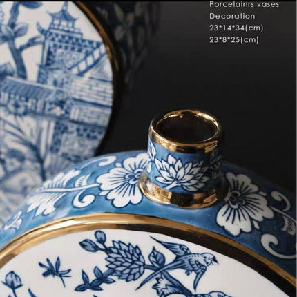 Nieuwe Chinese Stijl Oosterse Parijse Delftsblauwe Vazen Hoog