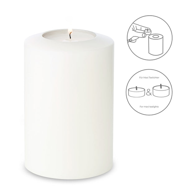 EDZARD tealight holder permanent candle Cornelius Pine, height 15 cm, diameter 10 cm, heat-resistant up to 90 degrees