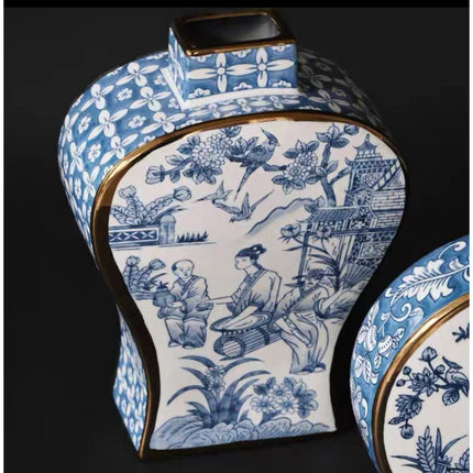 Nieuwe Chinese Stijl Oosterse Parijse Delftsblauwe Vazen Hoog