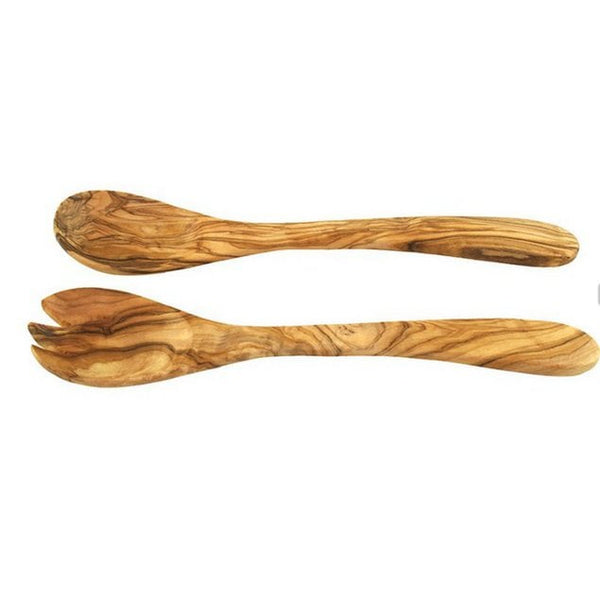 Set of 5 salad servers made of olive wood 30 cm