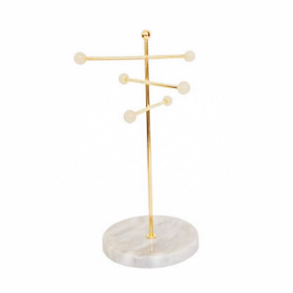 Jewelry Holder-Marble/Metal-Gold -15x14x25,5cm