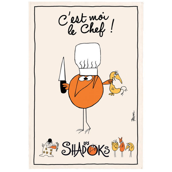 Shadoks Grand Chef Ecru tea towel 48 x 72