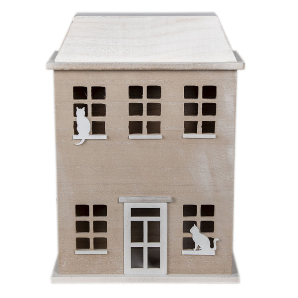 Decorative Storage Box House Brown 27x12x39 cm