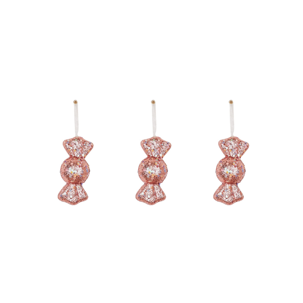 Xmas Hangers- 3 Toffee Candy Foam-Pink/ Disco Dip- S3-6x13c