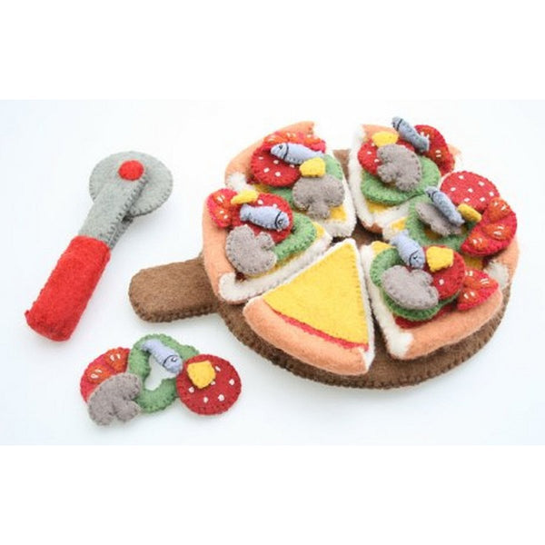 Pizza and server/cutter all toppings