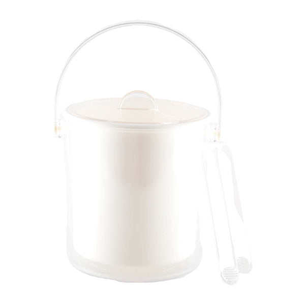 WHITE ACRYLIC ICE BUCKET WITH CLAMP