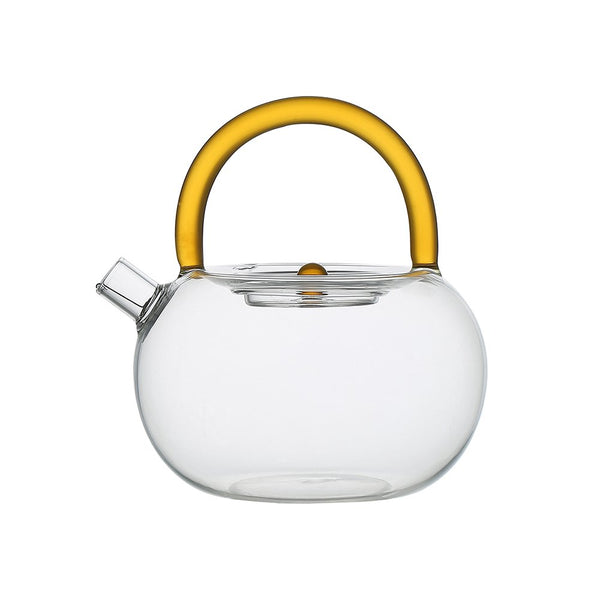 GLASS TEAPOT WITH YELLOW HANDLE 800ML