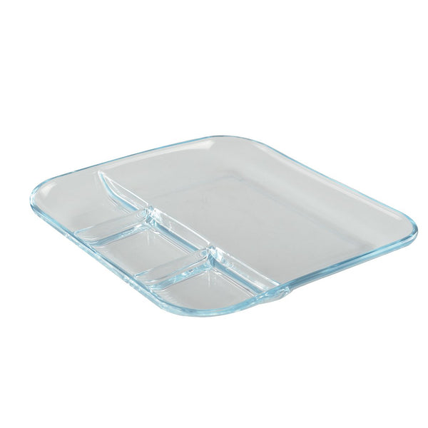 DISH 4 SQUARE COMPARTMENTS IN GLASS