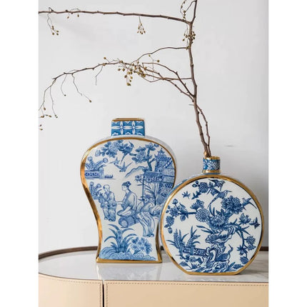 Nieuwe Chinese Stijl Oosterse Parijse Delftsblauwe Vazen Hoog