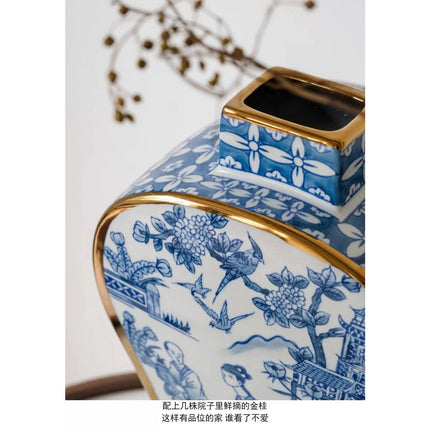 Nieuwe Chinese Stijl Oosterse Parijse Delftsblauwe Vazen Hoog
