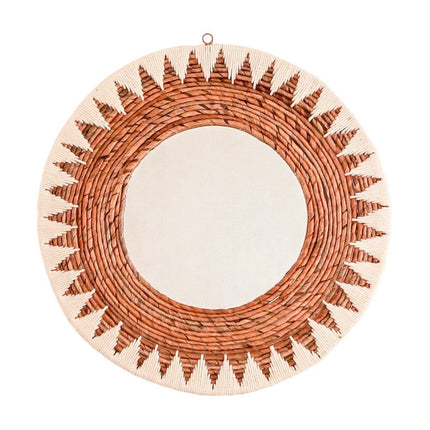 Ronde Boho Spiegel 60 cm | Handgemaakte Wanddecoratie
