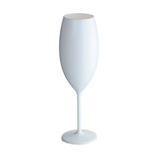 WHITE ACRYLIC CHAMPAGNE FLUTES 210ML - SET OF 6