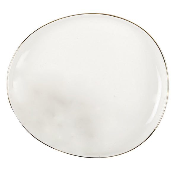 WHITE CERAMIC DINNER PLATE