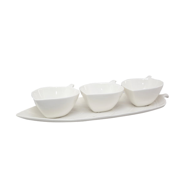 SET OF 3 APERITIF DISHES LEAF TRAY