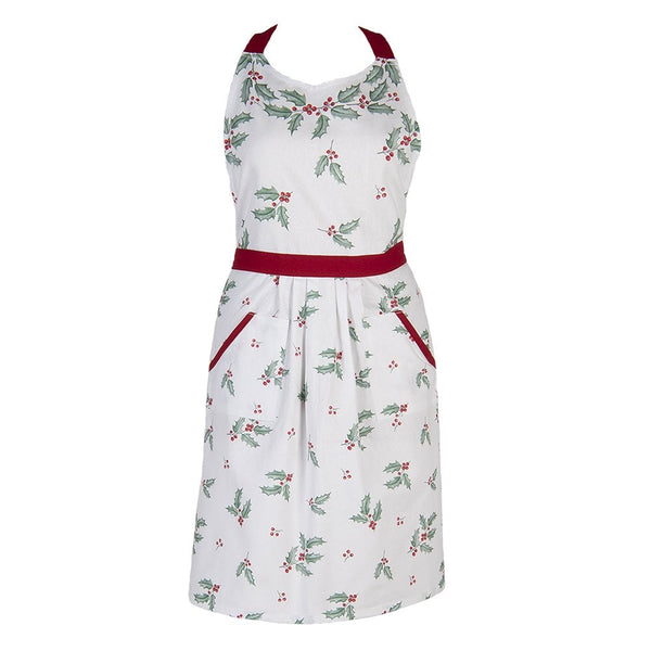 Kitchen apron White Red, Cotton 70x85 cm