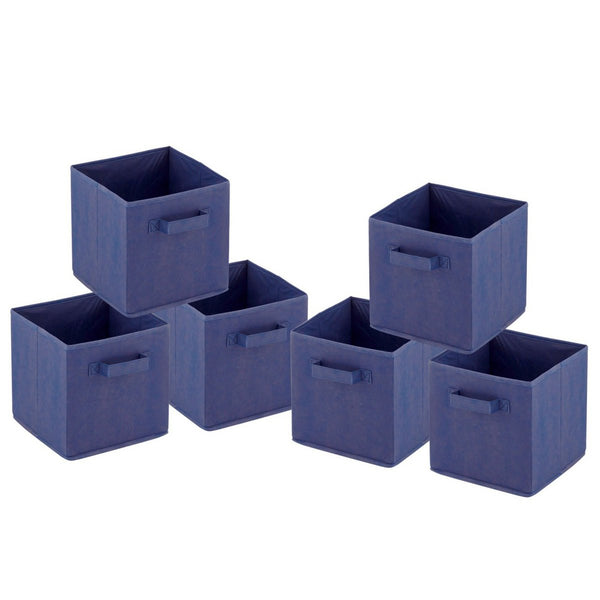 Foldable storage boxes 28x27x27 cm pack of 6 square storage boxes