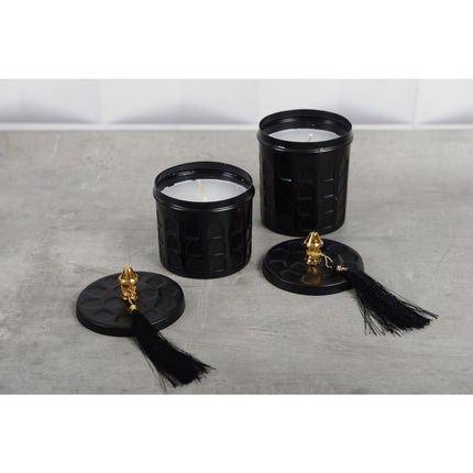 Candle In Box Mat Black Scented Vanilla 8*12cm Luxe Geurkaars