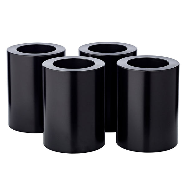 Set of 4 permanent candles Cornelius (height 8 cm, Ø 6 cm) black, tealight holder heat-resistant up to 90°