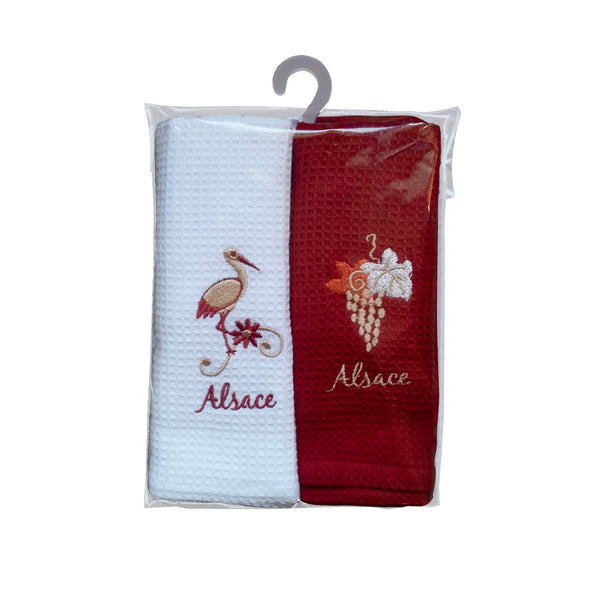 Mignonette 2 Assorted Alsace Honeycomb Tea Towels 40 x 60