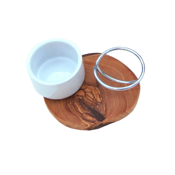 Egg cup LA SPECIA with porcelain bowl and stainless steel egg holder