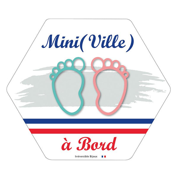 Sticker "Baby on board city customizable mixed feet"