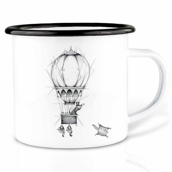 Enamel cup - balloonist