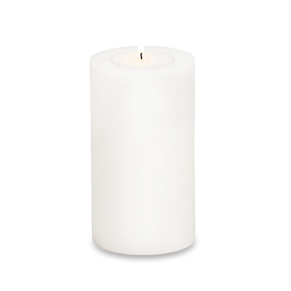 Permanent candle Cornelius (height 18 cm, Ø 10 cm), white, heat-resistant up to 90°