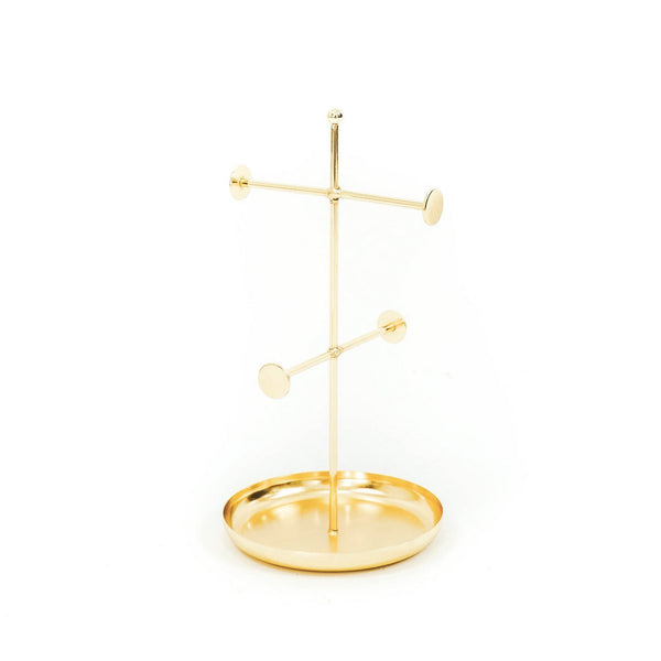 Jewerly holder - Metal - Gold - 13x13x25cm