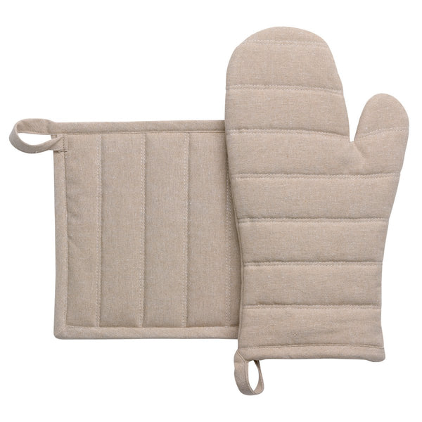 Recycled kitchen glove/pot holder set Jona Natural 15 x 30