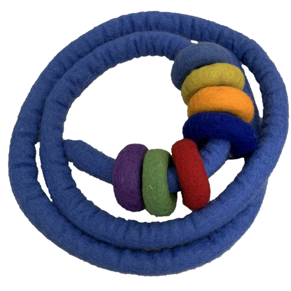 Blue Felt Rope and 7 Felt Doughnuts