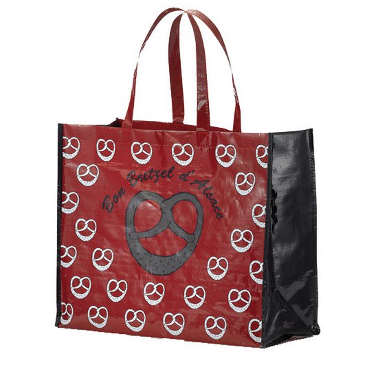 Large Red Pretzel Shopping Bag 36 x 44