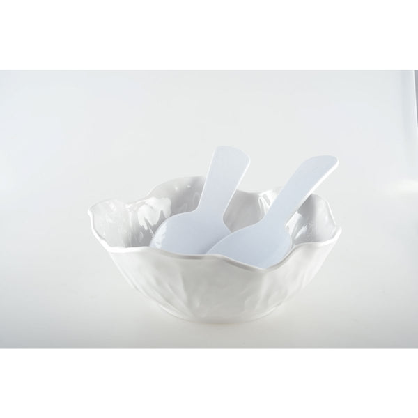 WHITE MELAMINE SALAD CUTLERY 27X9.5X1CM