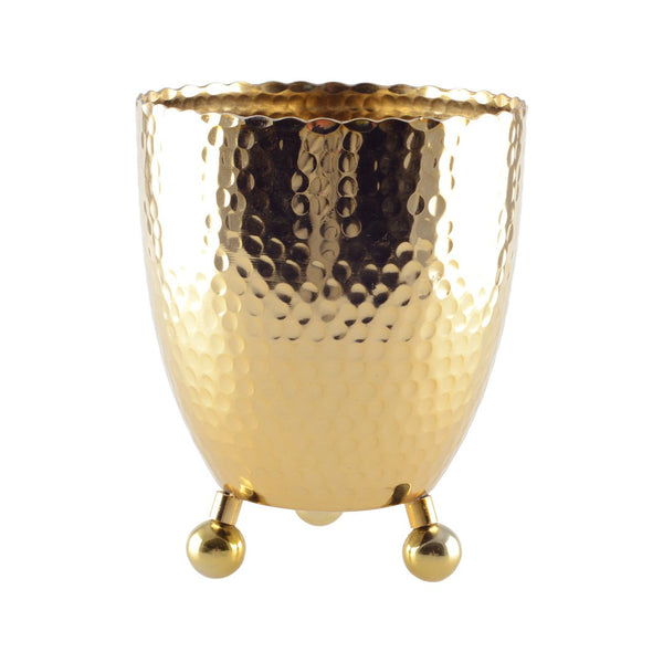 HAMMERED GOLDEN CHAMPAGNE BUCKET ON ROUND LEGS