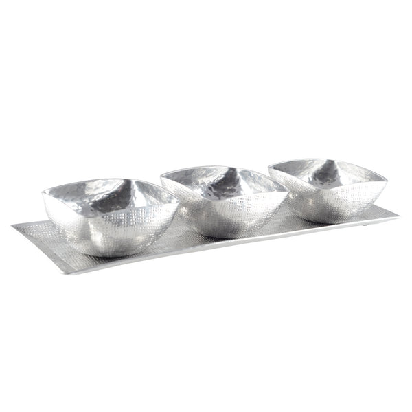 SET 3 DISHES ON ALUMINUM TRAY