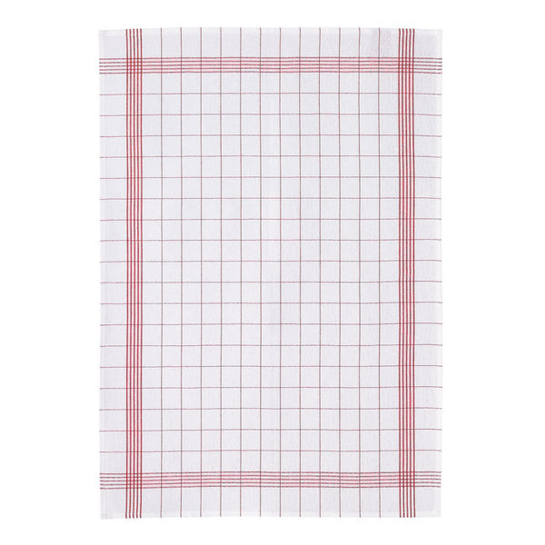 Metis red square tea towel