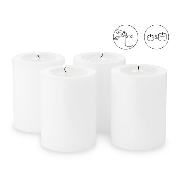 EDZARD Set of 4 tealight holders, permanent candle Cornelius, height 8 cm, diameter 6 cm, heat-resistant up to 90 degrees