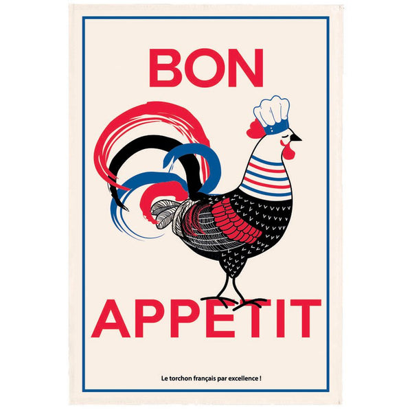 Tea towel Bon appetit Ecru 48 x 72