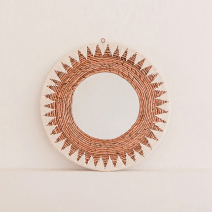 Ronde Boho Spiegel 60 cm | Handgemaakte Wanddecoratie