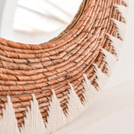 Ronde Boho Spiegel 60 cm | Handgemaakte Wanddecoratie