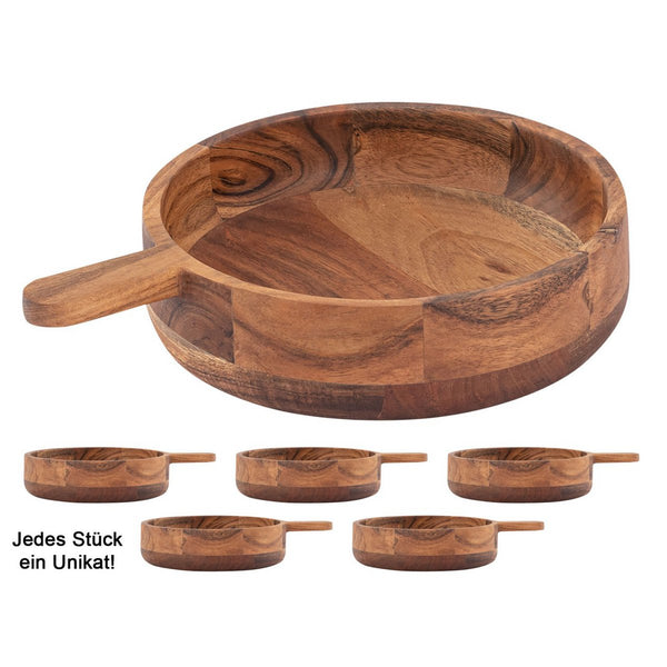 Wooden pan decorative pan Masterbox 6 pieces wood 32x25cm bowl solid acacia