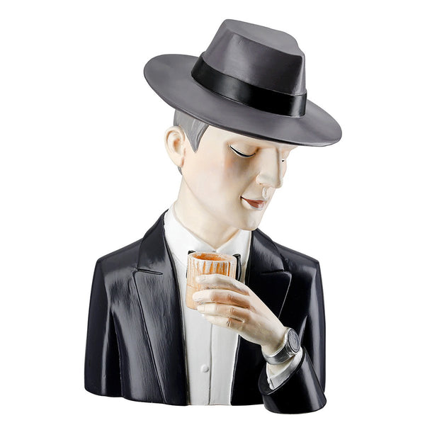 Figure Mann Gentleman with whiskey glass, H.26 cm