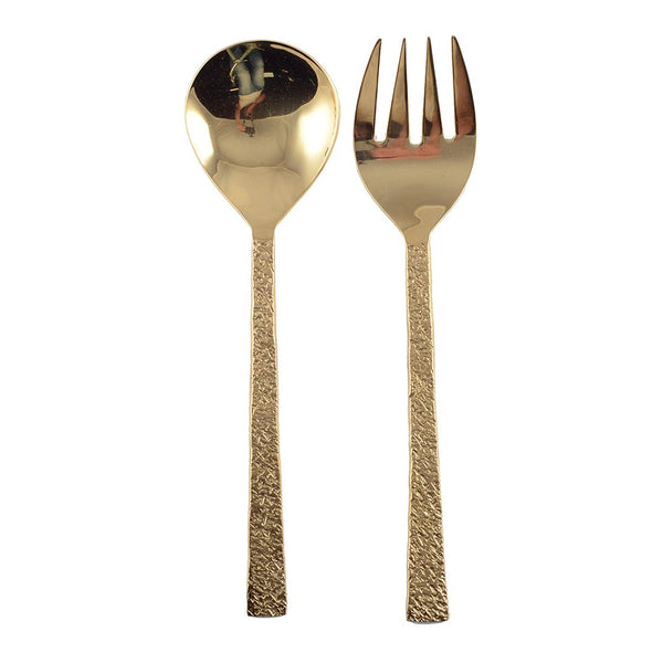 GOLD TEXTURED SALAD SERVERS