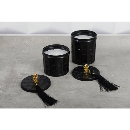 Candle In Box Mat Black Scented Vanilla 8*12cm Luxe Geurkaars