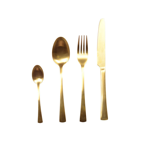 24 PIECE CUTLERY SET MAT GOLD