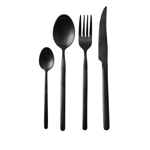 24-PIECE MATTE BLACK CUTLERY SET