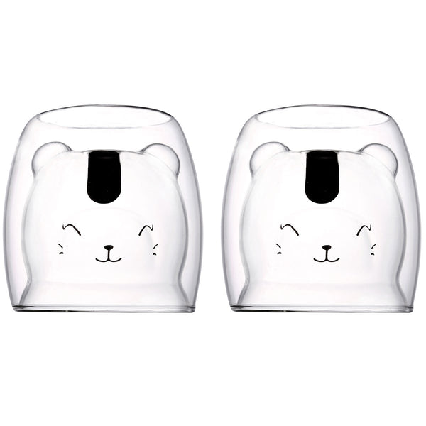 SET 2 CUPS DOUBLE WALL BEAR 250ML