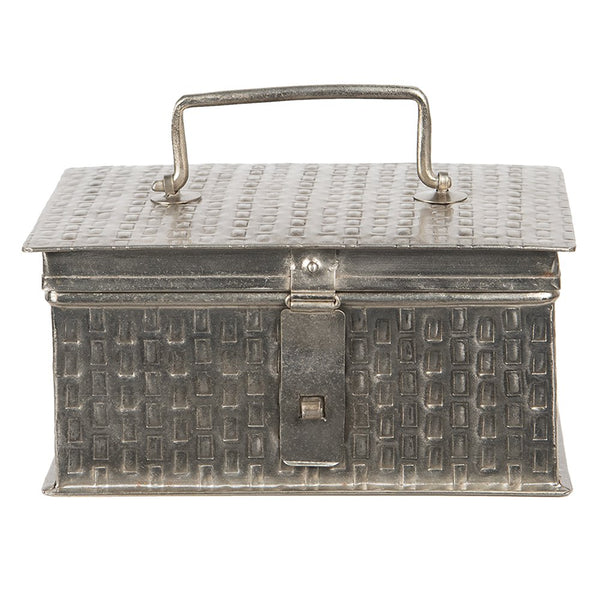 Storage box Silver-coloured, Iron 21x14x11 cm