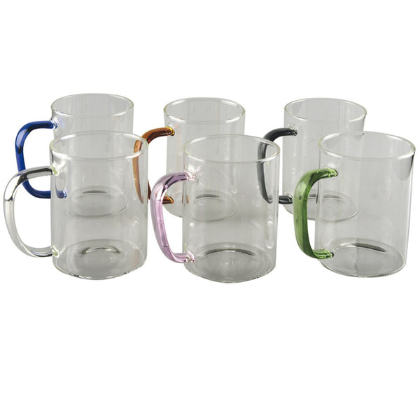 SET 6 COLORED MUG HANDLES 420ML