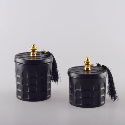Candle In Box Mat Black Scented Vanilla 8*12cm Luxe Geurkaars